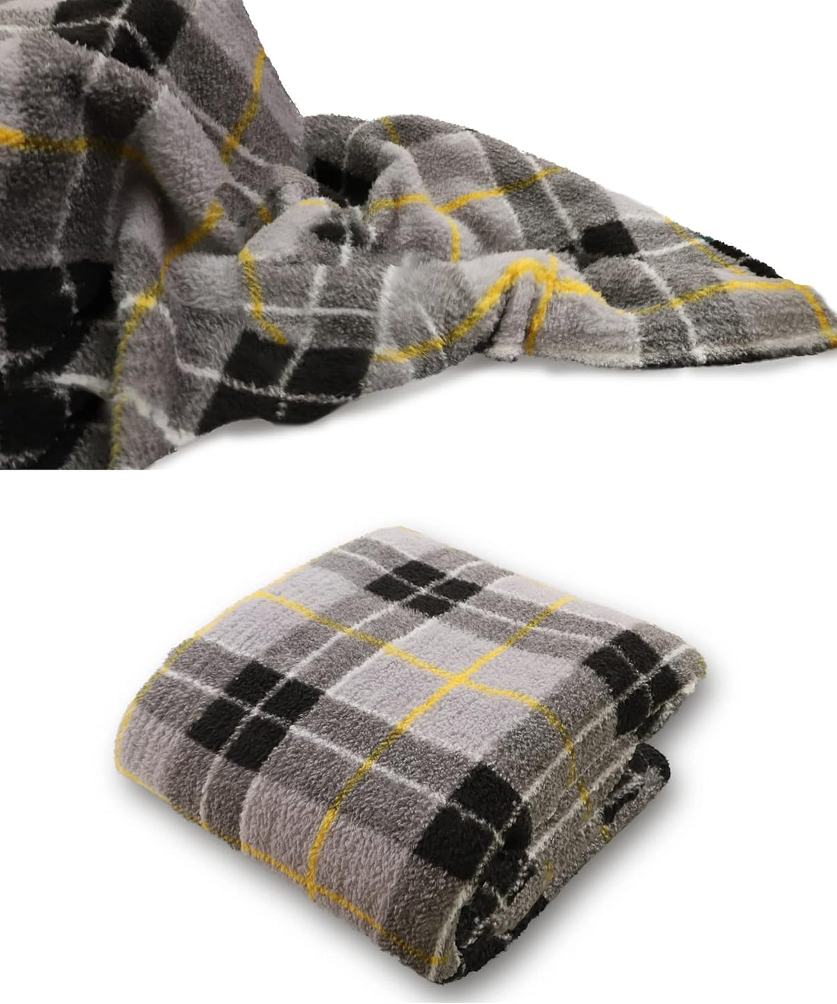 Tartan Check Teddy Throw Blanket for Kids & Adults