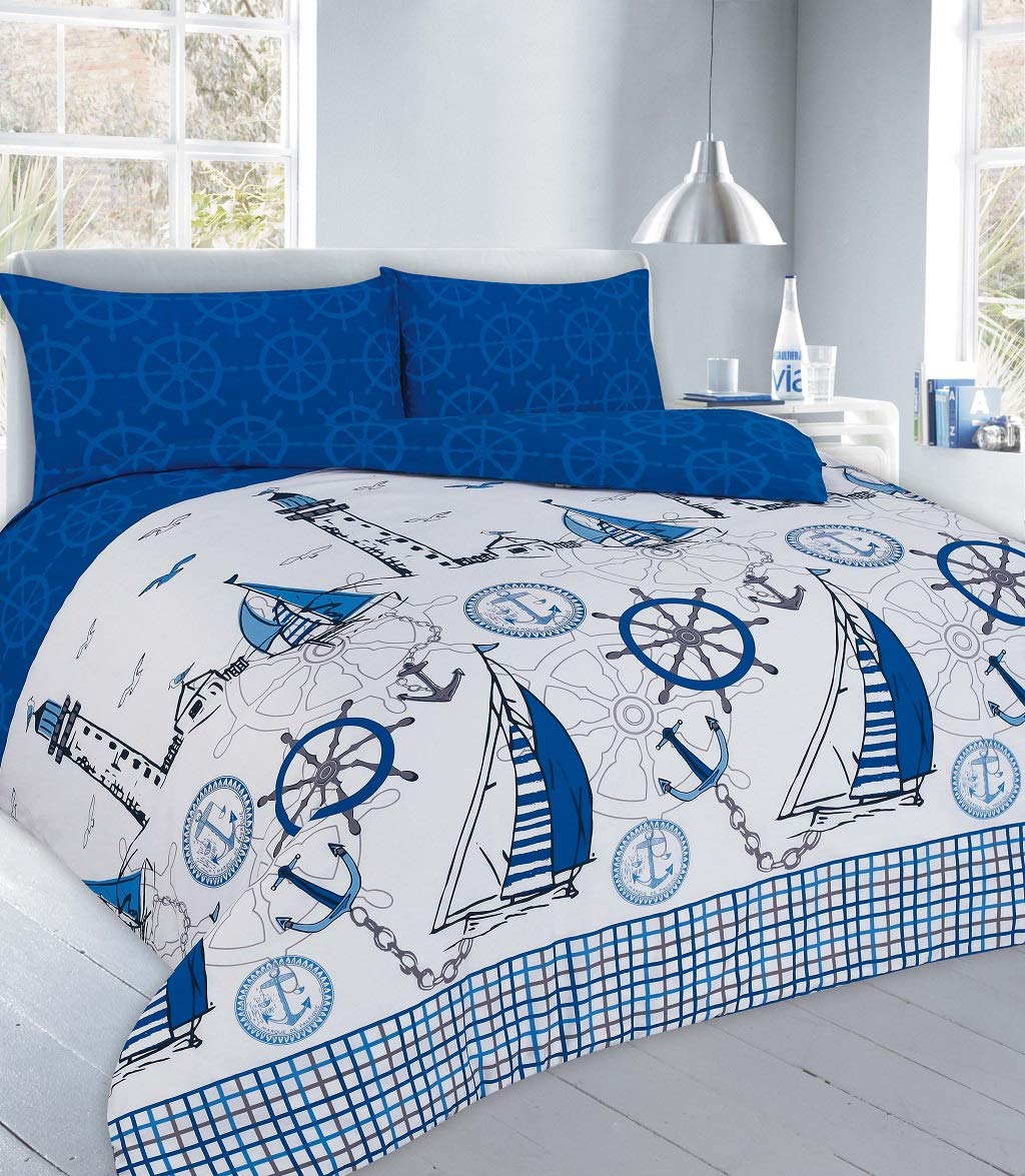 Dazzle Collection Luxurious Jack Printed Design Duvet Cover Sets Quilt Cover Sets Reversible Bedding Sets With Matching Pillowcases 50CM x 75CM Quilt Cover Bedding Set (Jack Blue, Single) ‎Dazzle Collection